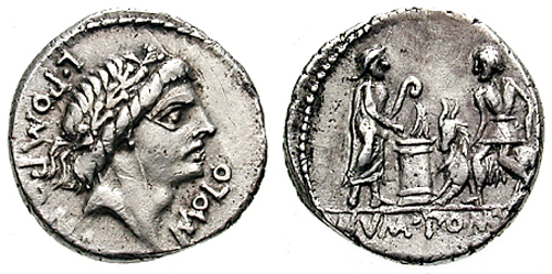 pomponia roman coin denarius